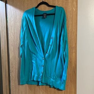 Teal Faded Glory cardigan size 4x